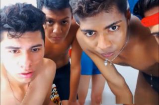 XTube One Shemale and Four Males in a Sex Party 3way - 1