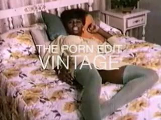 Grandma BLACK TEASE - vintage ebony striptease stockings Interracial Hardcore - 1