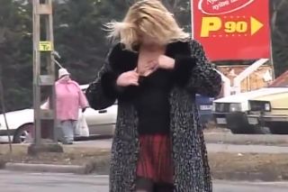 Slut Porn kinky blonde girl risky pissing in real public streets Fucked Hard - 1